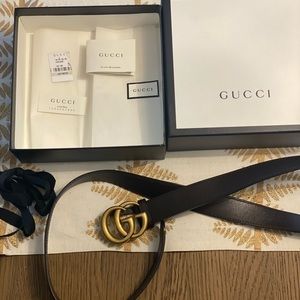 Gucci Leather belt with Double G buckle brown 100
